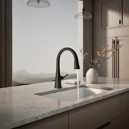 Graze Touchless pull-down kitchen sink faucet with three-function sprayhead - Matte Black - image 4