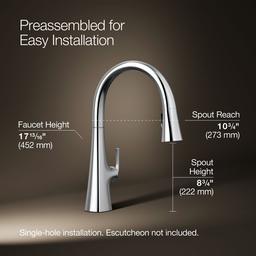 Graze Touchless pull-down kitchen sink faucet with three-function sprayhead - Polished Chrome - image 3