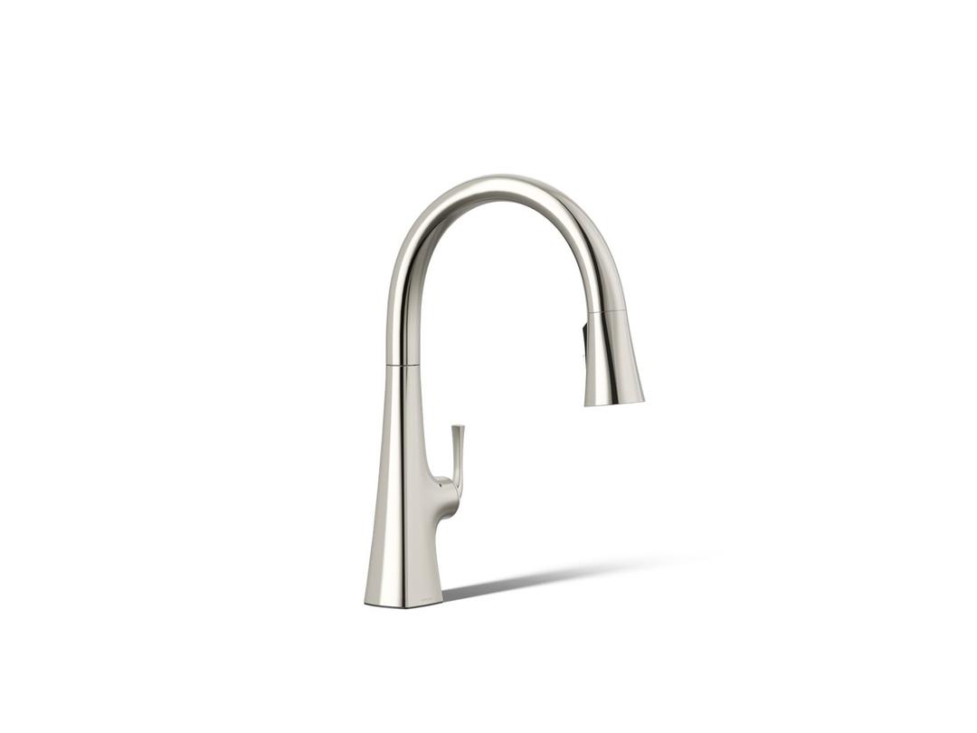 Graze Touchless pull-down kitchen sink faucet with three-function sprayhead by Kohler