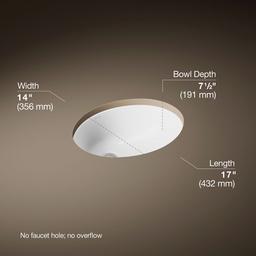 Kohler Caxton 17'' oval undermount bathroom sink - White - image 3