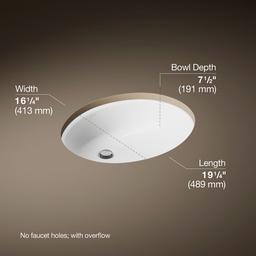 Kohler Caxton 19-1/4'' oval undermount bathroom sink - White - image 3