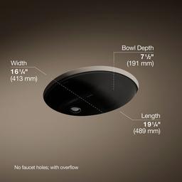 Kohler Caxton 19-1/4'' oval undermount bathroom sink - Black - image 3