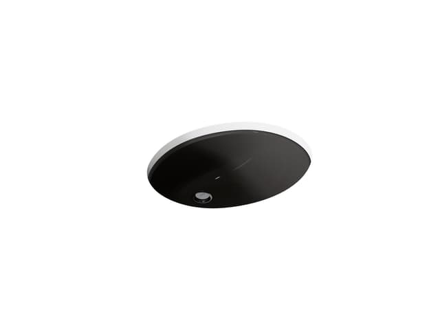 Kohler Caxton 19-1/4'' oval undermount bathroom sink - Black
