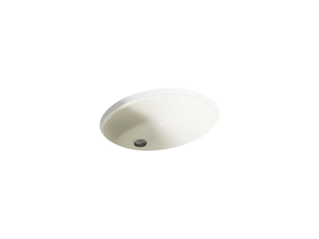 Kohler Caxton 19-1/4'' oval undermount bathroom sink - Biscuit by Kohler