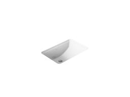 Kohler Ladena 21'' rectangular undermount bathroom sink with glazed underside, no overflow - White - image 1