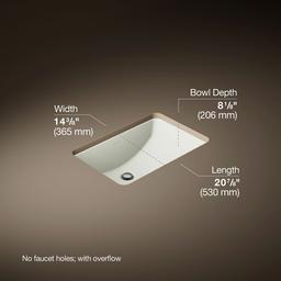 Kohler Ladena 21'' rectangular undermount bathroom sink - Dune - image 3