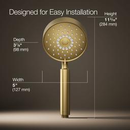 Kohler Purist Four-function handshower, 2.5 gpm - Vibrant Brushed Moderne Brass - image 3
