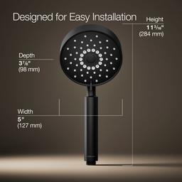 Kohler Purist Four-function handshower, 2.5 gpm - Matte Black - image 3