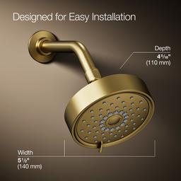 Kohler Purist Three-function showerhead, 2.5 gpm - Vibrant Brushed Moderne Brass - image 3