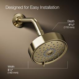 Kohler Purist Three-function showerhead, 2.5 gpm - Vibrant French Gold - image 3