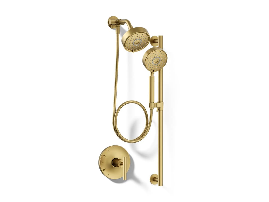 Kohler Purist Showering Kit, 2.5 gpm - Vibrant Brushed Moderne Brass by Kohler