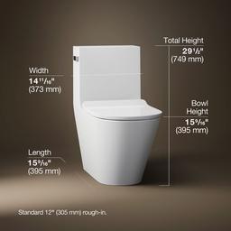 Brazn One-piece compact elongated toilet with skirted trapway, dual-flush - image 3