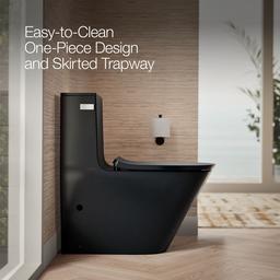 Brazn One-piece compact elongated toilet with skirted trapway, dual-flush - image 4