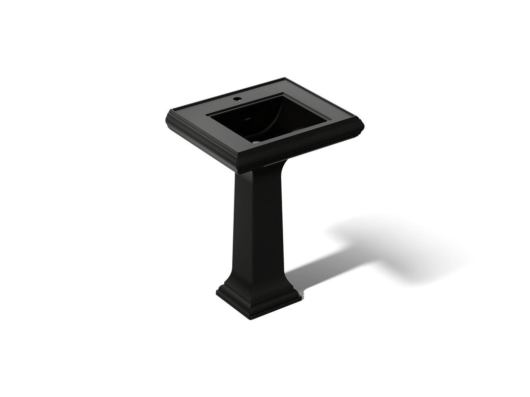 Kohler Memoirs Classic 24-1/4'' rectangular pedestal bathroom sink - Black by Kohler