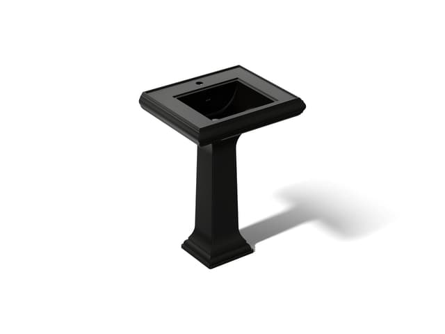 Kohler Memoirs Classic 24-1/4'' rectangular pedestal bathroom sink - Black