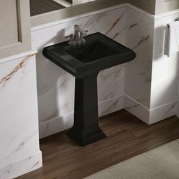 Kohler Memoirs Classic 24-1/4'' rectangular pedestal bathroom sink - Black - image 2