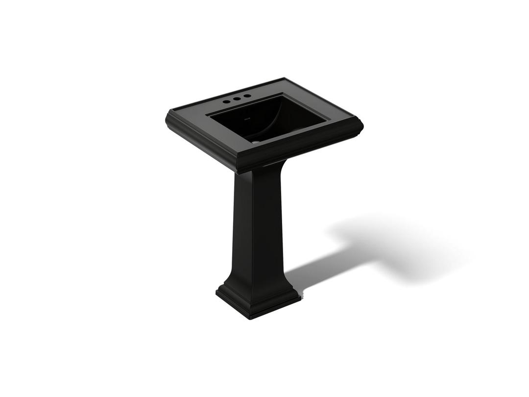 Kohler Memoirs Classic 24-1/4'' rectangular pedestal bathroom sink - Black by Kohler