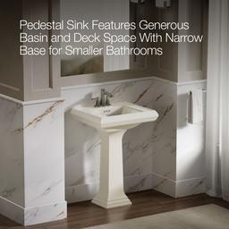 Kohler Memoirs Classic 24-1/4'' rectangular pedestal bathroom sink - Biscuit - image 4