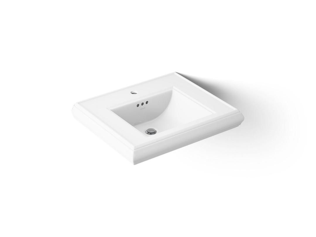 Kohler Memoirs Pedestal/console table bathroom sink basin with single faucet-hole drilling - White by Kohler