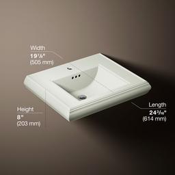 Kohler Memoirs Pedestal/console table bathroom sink basin with single faucet-hole drilling - Dune - image 3