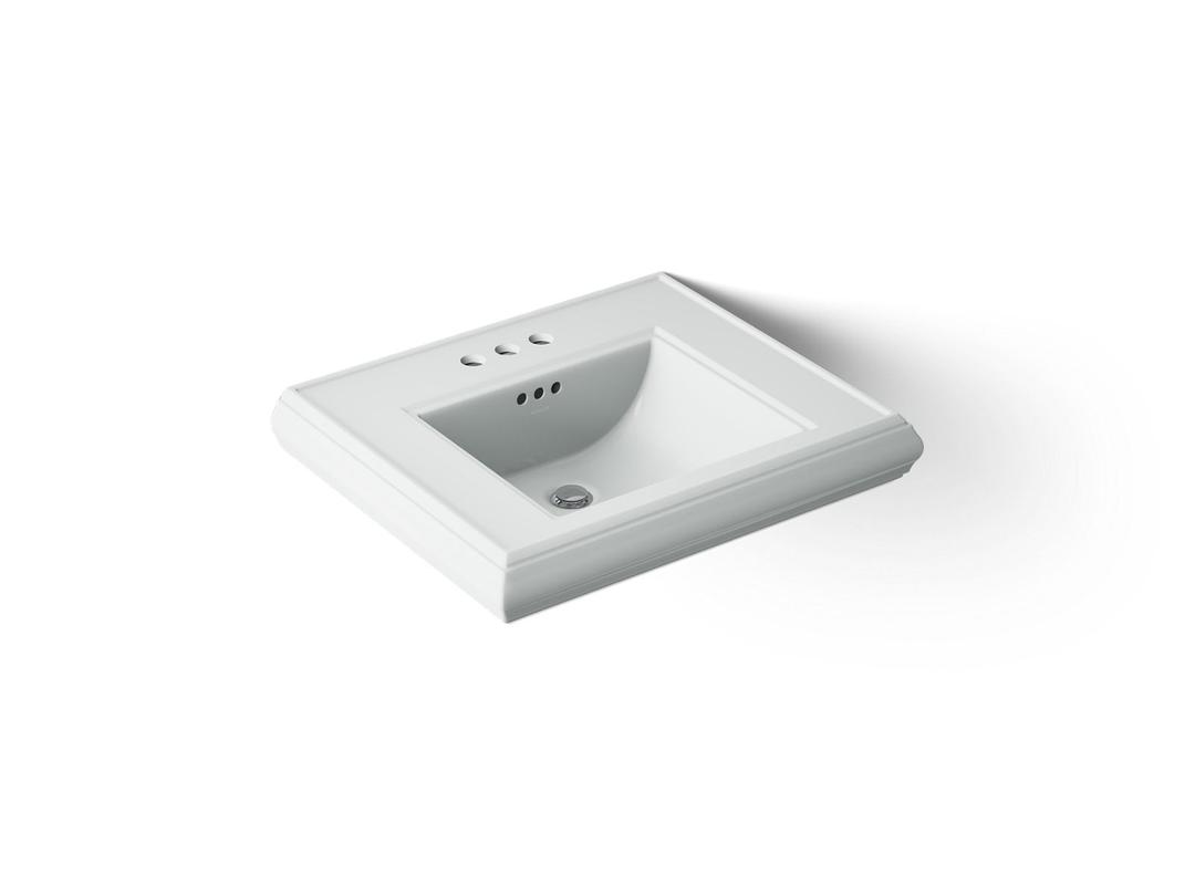 Kohler Memoirs Pedestal/console table bathroom sink basin with 4'' centerset faucet holes - Ice Grey by Kohler