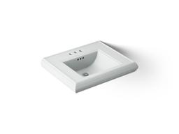 Kohler Memoirs Pedestal/console table bathroom sink basin with 4'' centerset faucet holes - Ice Grey - image 1