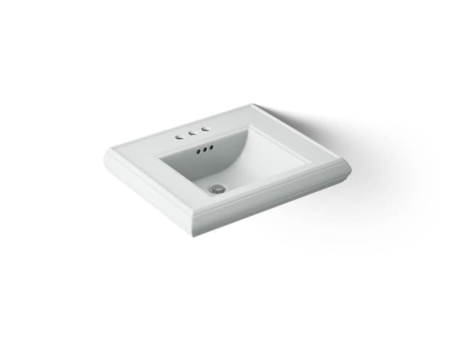 Kohler Memoirs Pedestal/console table bathroom sink basin with 4'' centerset faucet holes - Ice Grey