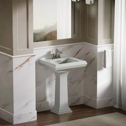 Kohler Memoirs Pedestal/console table bathroom sink basin with 4'' centerset faucet holes - Ice Grey - image 4