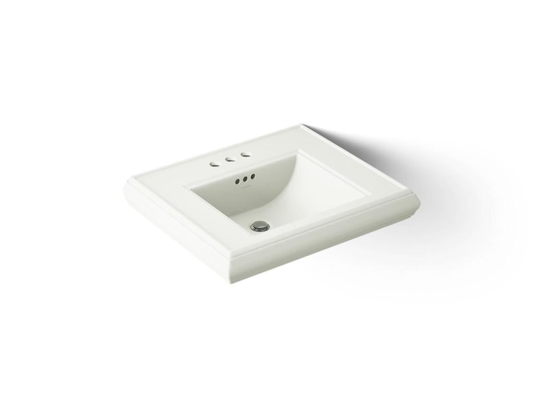 Kohler Memoirs Pedestal/console table bathroom sink basin with 4'' centerset faucet holes - Dune by Kohler