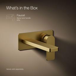 Kohler Parallel Wall-mount single-handle bathroom sink faucet, 1.2 gpm - Vibrant Brushed Moderne Brass - image 2