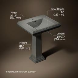 Memoirs Classic 27-1/4'' rectangular pedestal bathroom sink - image 3