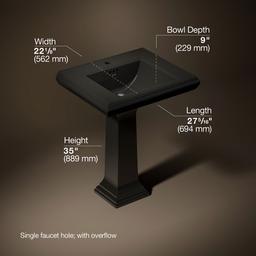 Memoirs Classic 27-1/4'' rectangular pedestal bathroom sink - image 3