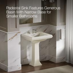 Kohler Memoirs Classic 27-1/4'' rectangular pedestal bathroom sink - Biscuit - image 4