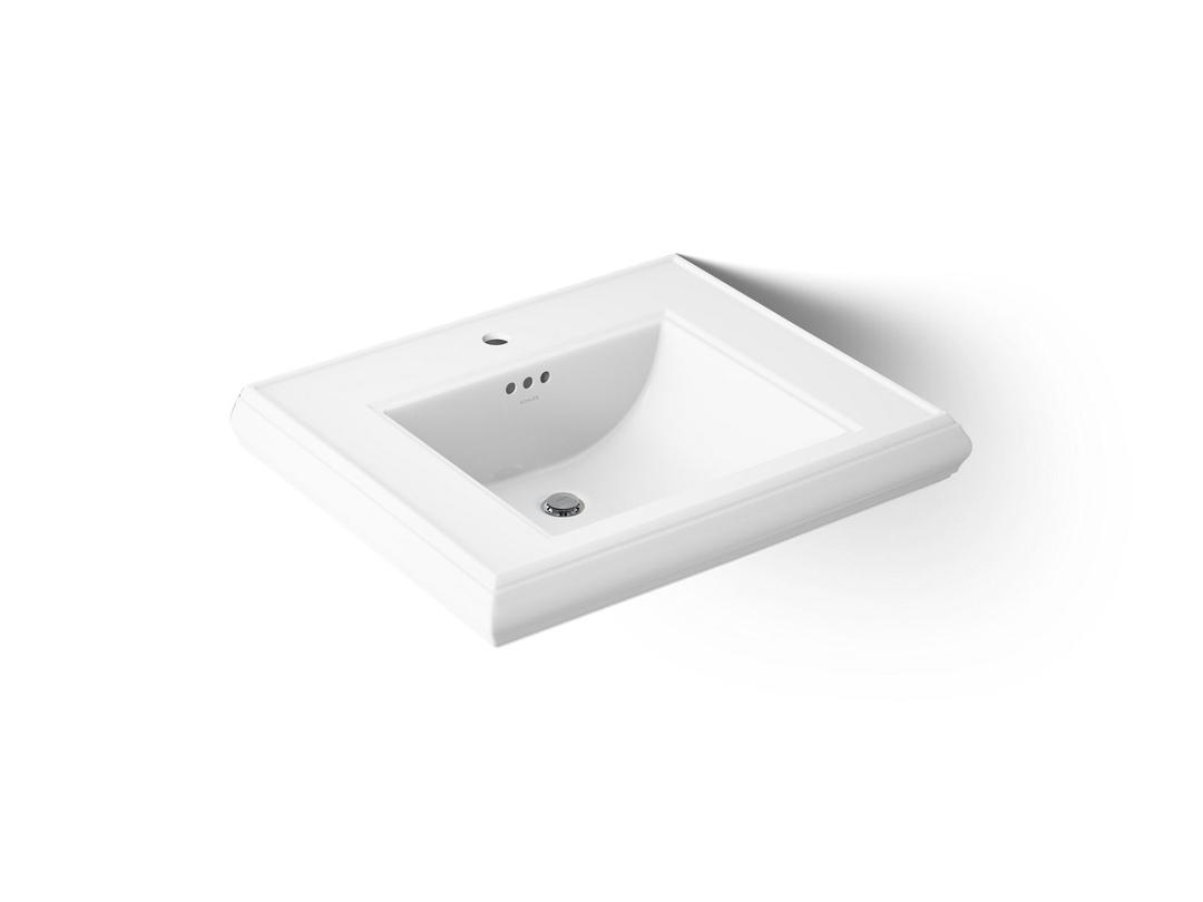 Kohler Memoirs Pedestal/console table bathroom sink basin with single faucet-hole drilling - White by Kohler