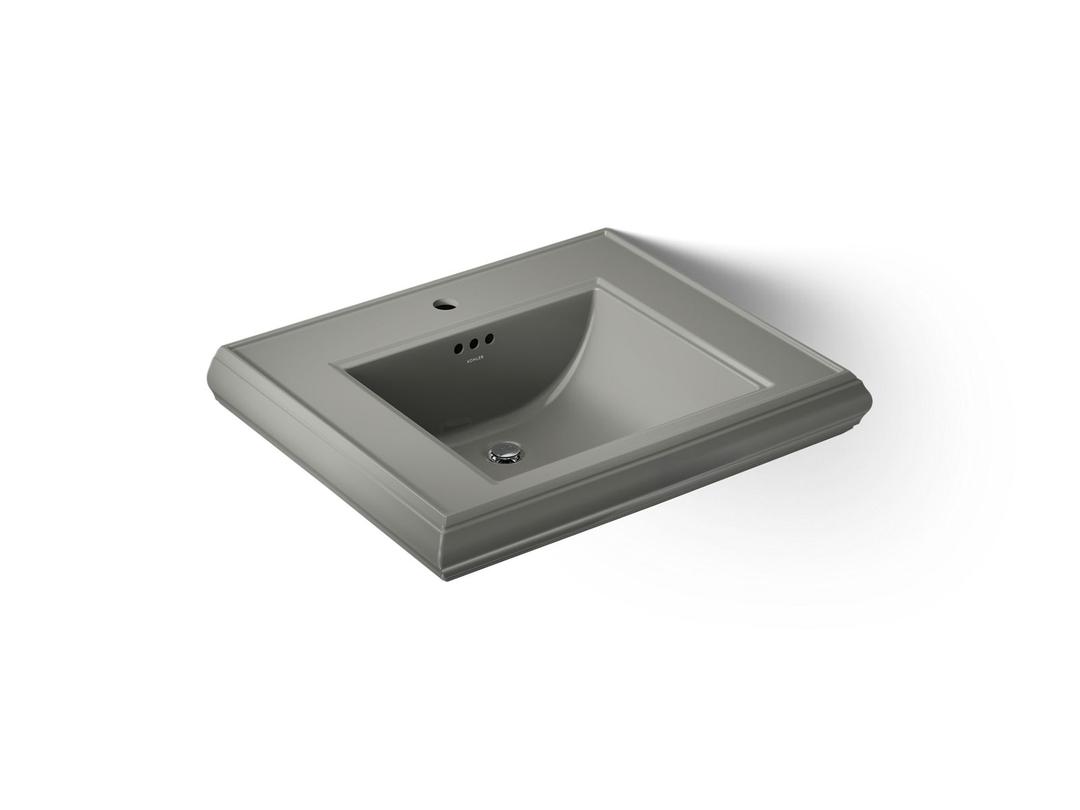 Kohler Memoirs Pedestal/console table bathroom sink basin with single faucet-hole drilling - Thunder Grey by Kohler