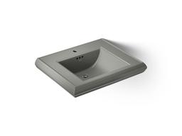 Kohler Memoirs Pedestal/console table bathroom sink basin with single faucet-hole drilling - Thunder Grey - image 1