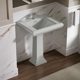 Kohler Memoirs Pedestal/console table bathroom sink basin with single faucet-hole drilling - Ice Grey - image 2