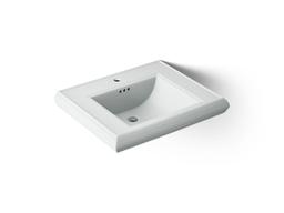 Kohler Memoirs Pedestal/console table bathroom sink basin with single faucet-hole drilling - Ice Grey - image 1