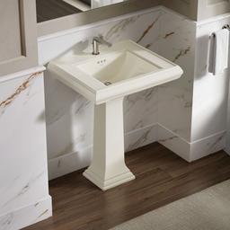 Kohler Memoirs Pedestal/console table bathroom sink basin with single faucet-hole drilling - Biscuit - image 2