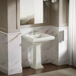 Kohler Memoirs Pedestal/console table bathroom sink basin with single faucet-hole drilling - Dune - image 3