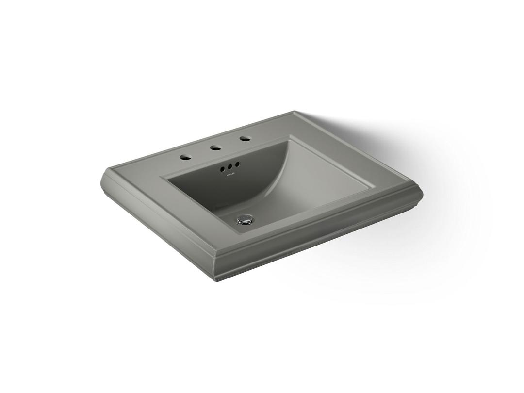 Kohler Memoirs Pedestal/console table bathroom sink basin with 8'' widespread faucet holes - Thunder Grey by Kohler