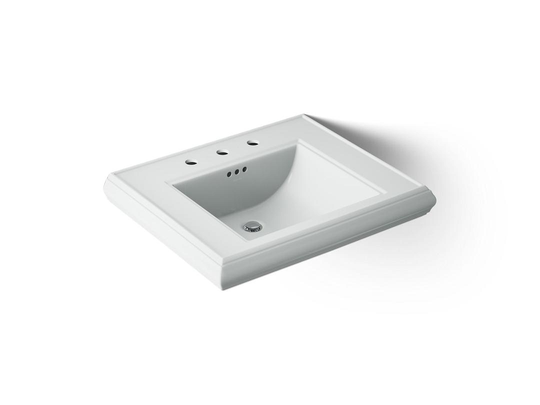 Kohler Memoirs Pedestal/console table bathroom sink basin with 8'' widespread faucet holes - Ice Grey by Kohler