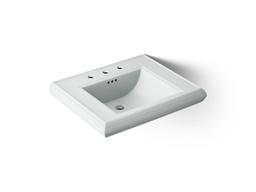 Kohler Memoirs Pedestal/console table bathroom sink basin with 8'' widespread faucet holes - Ice Grey - image 1