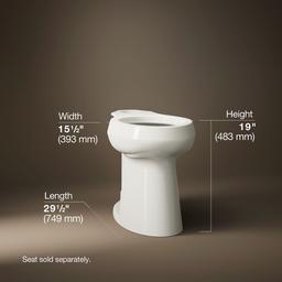 Kohler Highline Tall elongated toilet bowl - Biscuit - image 4