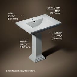 Memoirs Stately 30-3/4'' rectangular pedestal bathroom sink - image 3
