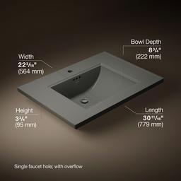 Kohler Memoirs Stately 30'' pedestal/console table bathroom sink - Thunder Grey - image 2
