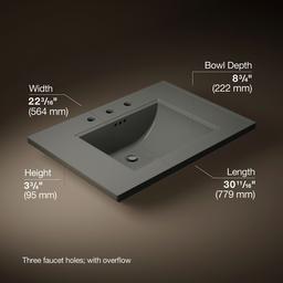 Kohler Memoirs Stately 30'' pedestal/console table bathroom sink - Thunder Grey - image 2