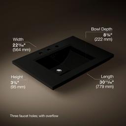 Kohler Memoirs Stately 30'' pedestal/console table bathroom sink - Black - image 2