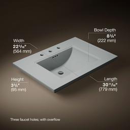 Kohler Memoirs Stately 30'' pedestal/console table bathroom sink - Ice Grey - image 2