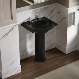 Kohler Devonshire 24-1/4'' rectangular pedestal bathroom sink - Black - image 2